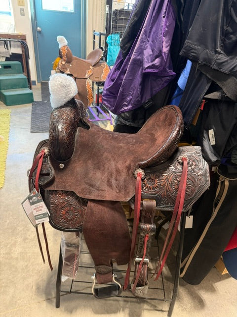 Western Saddle Milo Overlay Barrel Saddle 15"