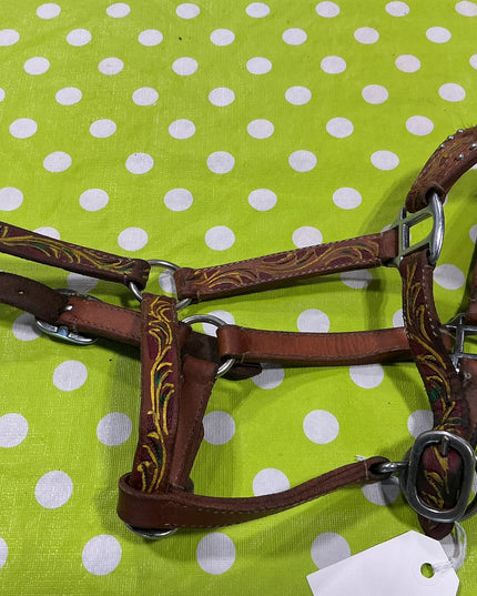 Halter Leather Yellow Stripes
