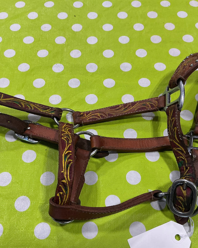 Halter Leather Yellow Stripes