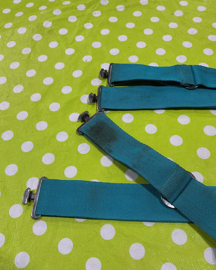 Belly Band  White / Teal , stained