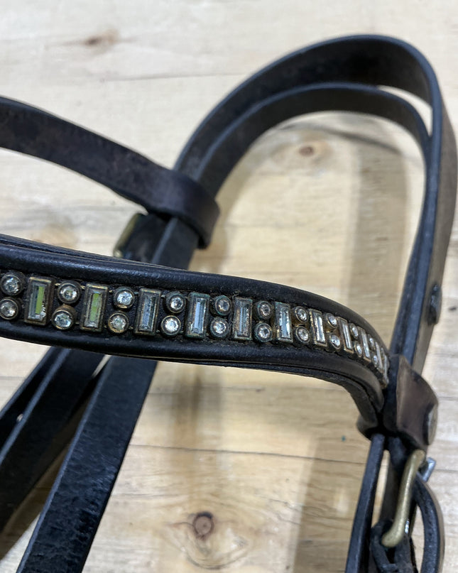 English Headstall Leather decorative brow band