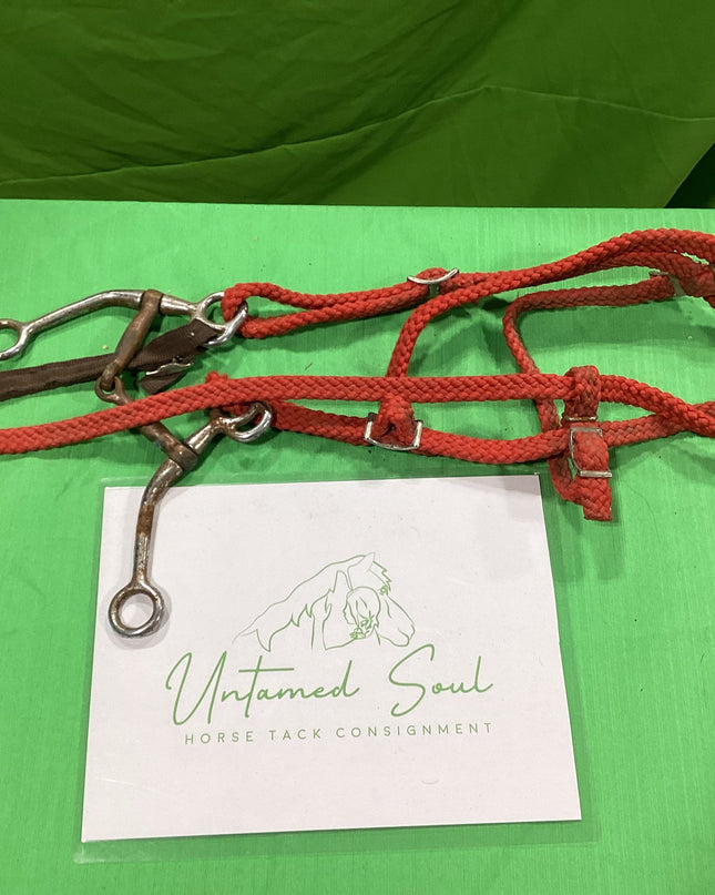 Western Red Headstall Nylon with Bit 5"