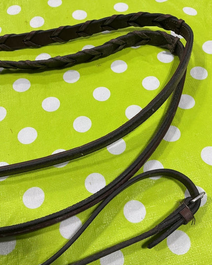 English Reins  Brown Leather Braided