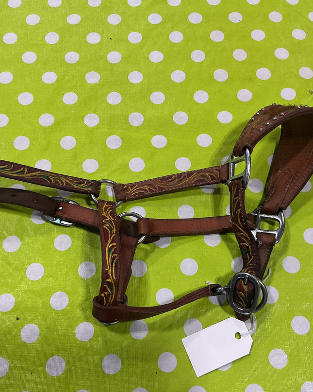 Halter Leather Yellow Stripes