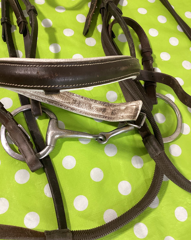 English Bridle Little Bling Bit Rubber Reins