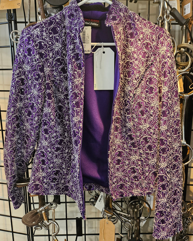 Western Show Shirt Purple Bling M