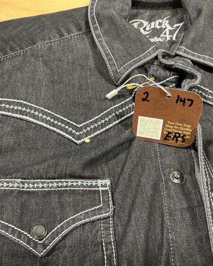 western shirt small black rock 47 wrangler
