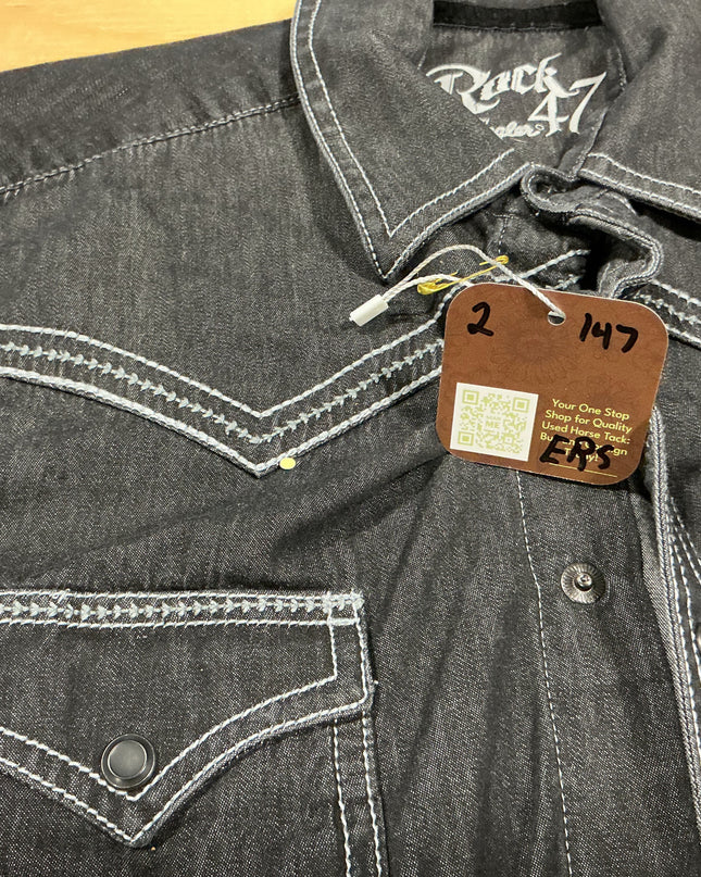 western shirt small black rock 47 wrangler