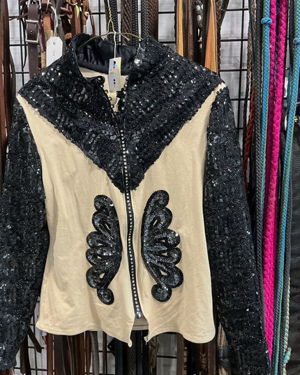 Shirt Funkey Black/Yellow Size Medium diamond Zipper