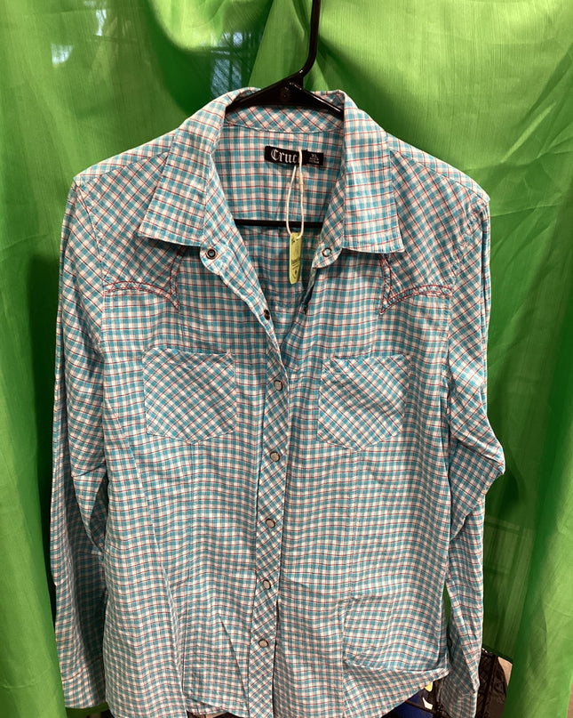 Western Shirt Cruel Blue/Red XL