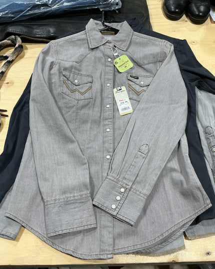 Western Shirt Wrangler Grey XS