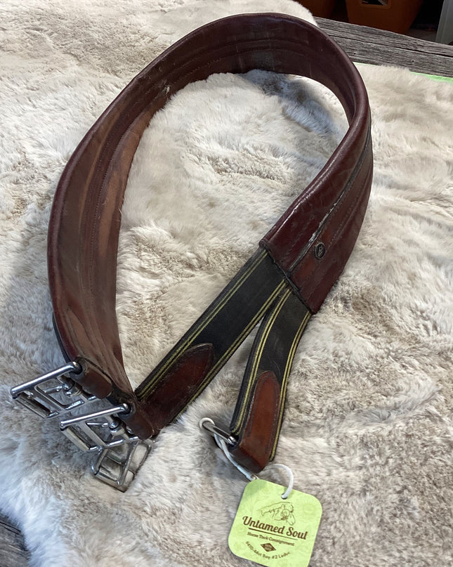 Girth Leather Elastic End 125CM BR