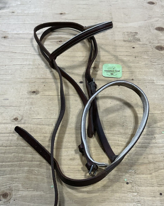 English Headstall Brown/Beige Leather