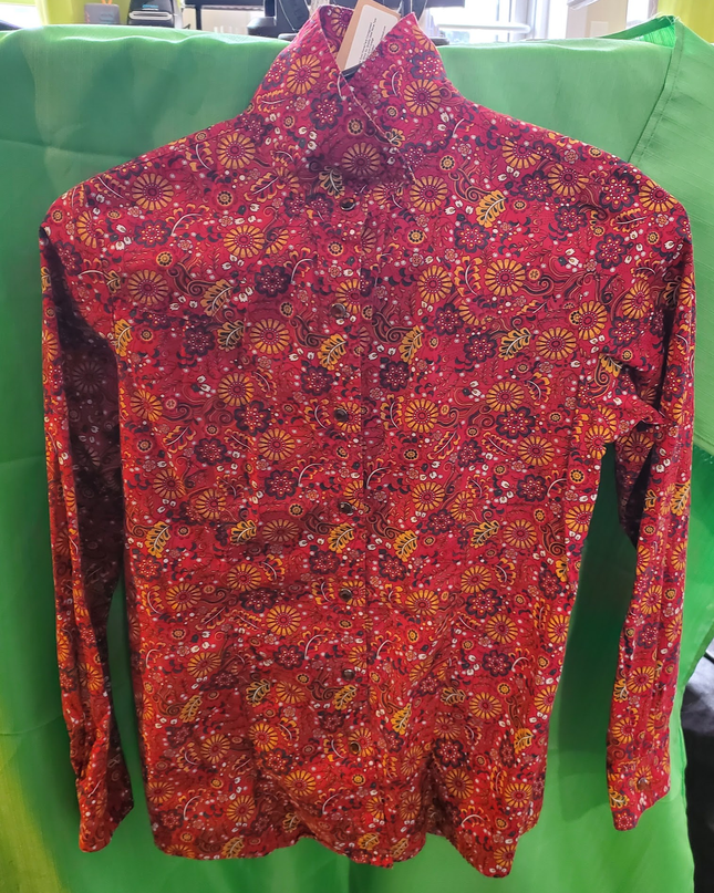 Western Shirt Cruel Girl Red with Flower XL/12