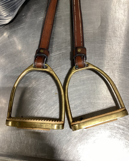 English Stirrups & leathers Brass