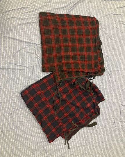 square cotton coolers black and red check,