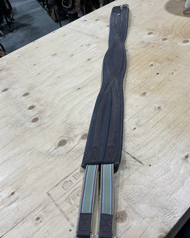 English Girth 56" Leather Elastic Ends