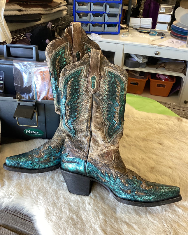 Cowboy boots Teal Size 9