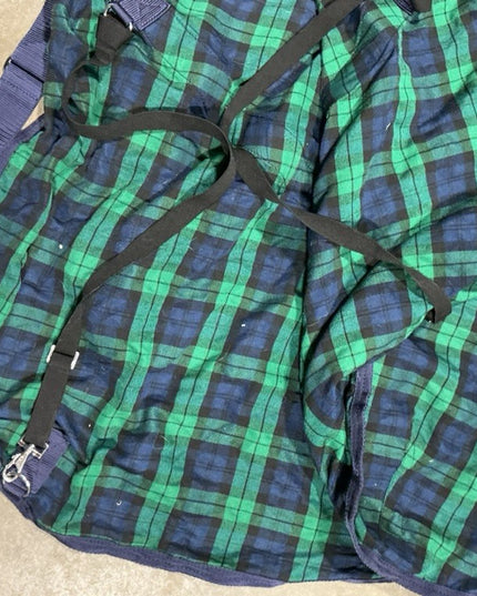 Sheet Summer Poly/Cotton 78" Blue/Green Plaid. Like New