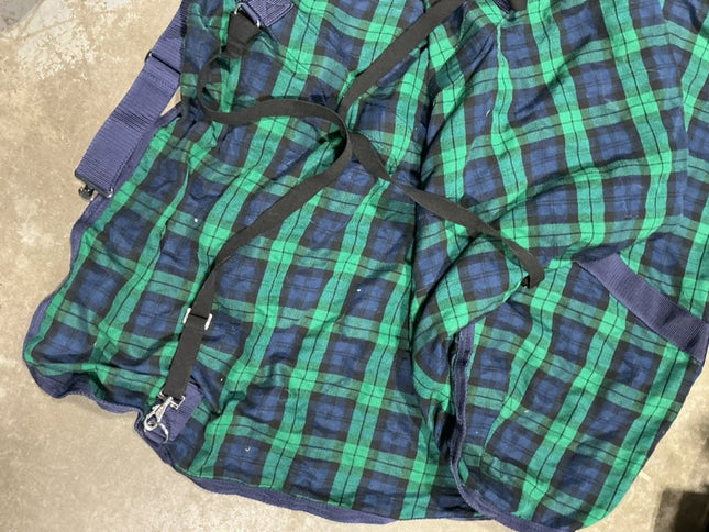 Sheet Summer Poly/Cotton 78" Blue/Green Plaid. Like New