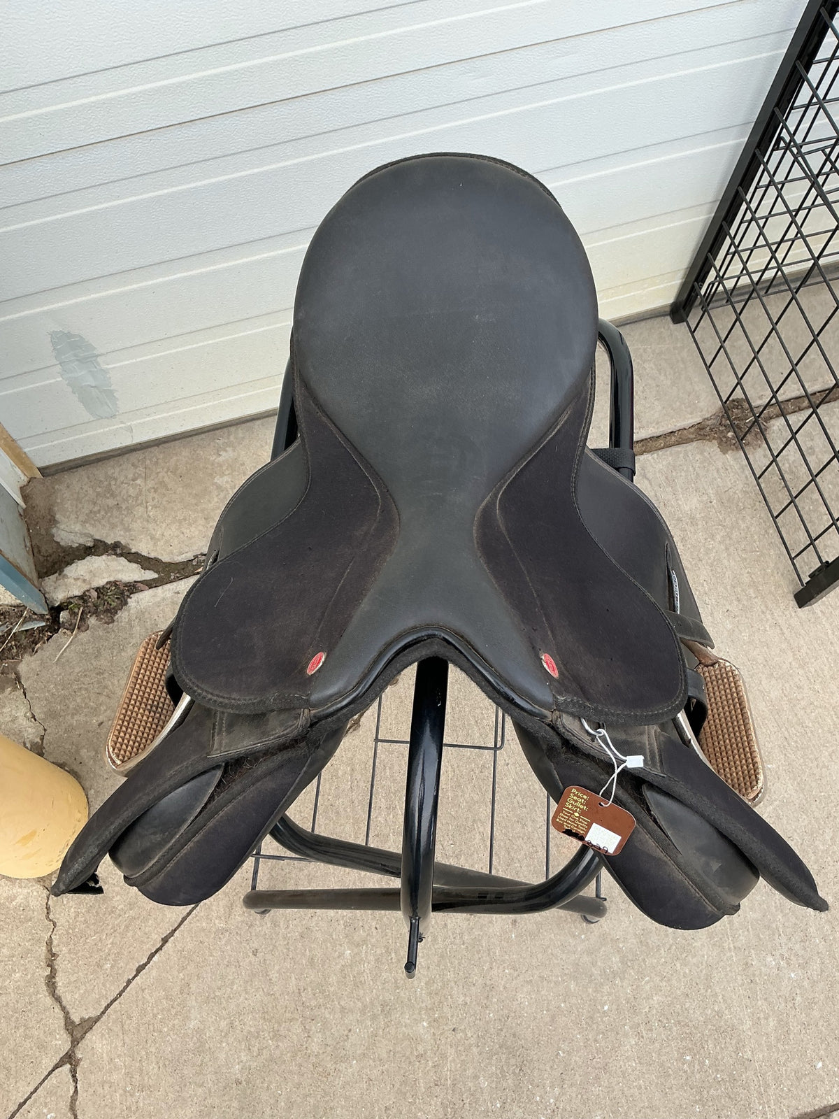 English Saddle – Euro Riders All Purpose, Black S17" G6" Interchangeable Gullet, with Stirrups | Used