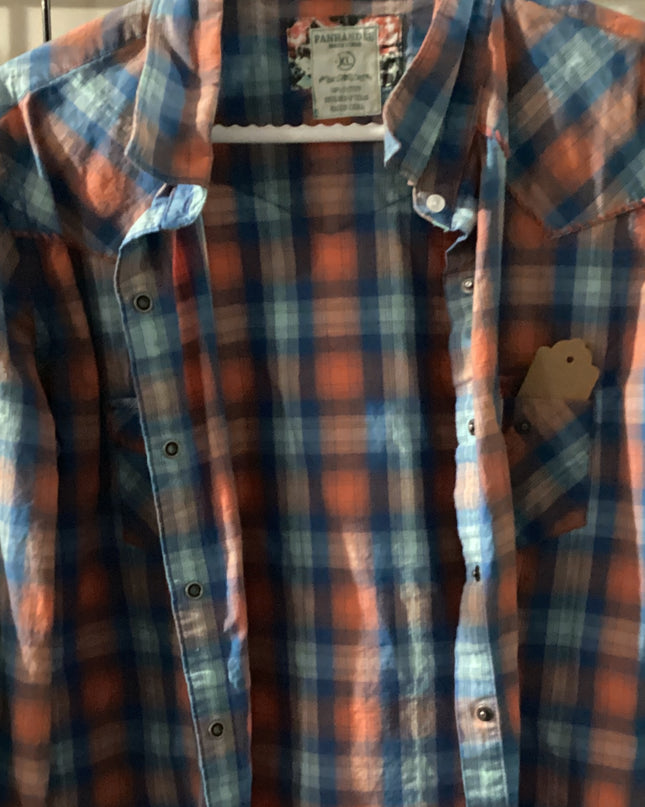 Western Shirt Panhandle orange/blue XL