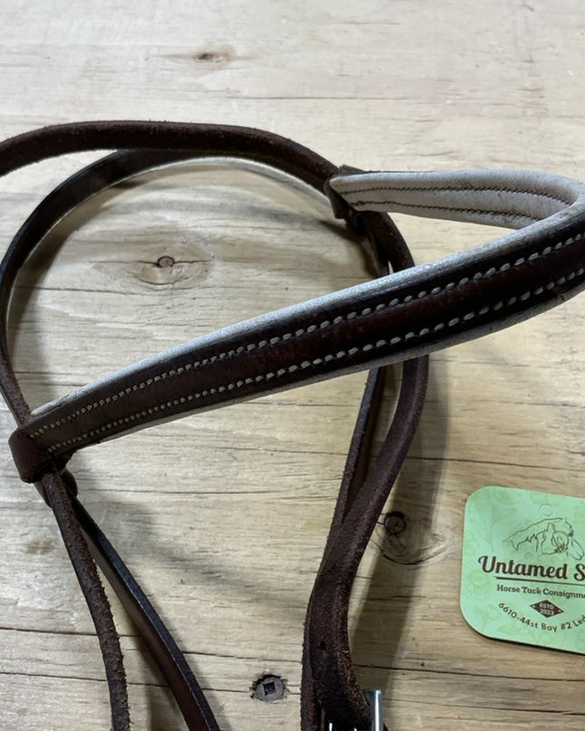 English Headstall Brown/Beige Leather