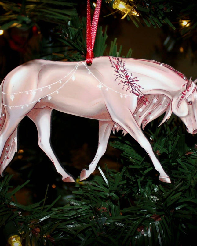 Ornament Quarter Horse Snowflakes and Berries