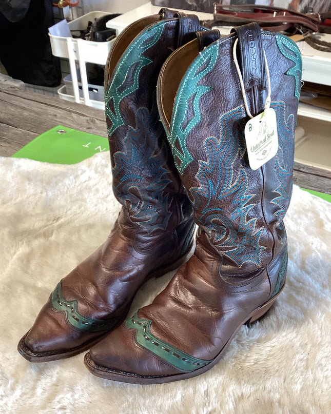 Cowboy Boots 8 Teal Boulet