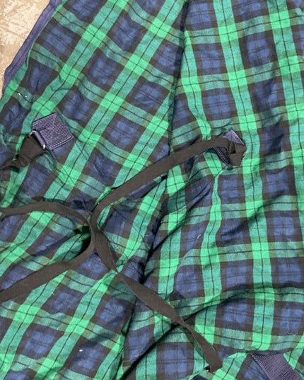 Sheet Summer Poly/Cotton 78" Blue/Green Plaid. Like New
