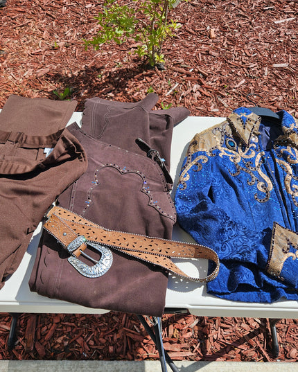 Show Set Brown- Jacket(M), Pants(L), Chaps(32)