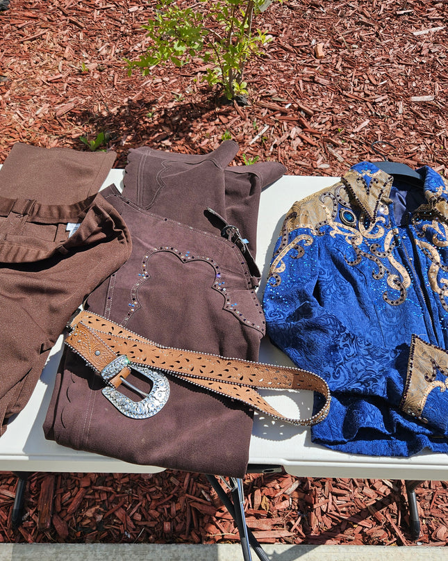 Show Set Brown- Jacket(M), Pants(L), Chaps(32)