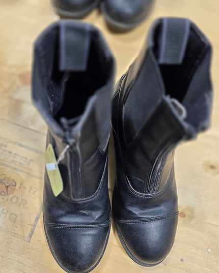 Paddock Boots Black 6.5 Auken ZipUp