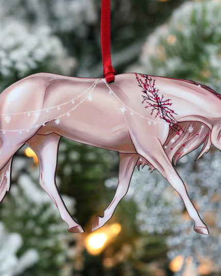 Ornament Quarter Horse Snowflakes and Berries