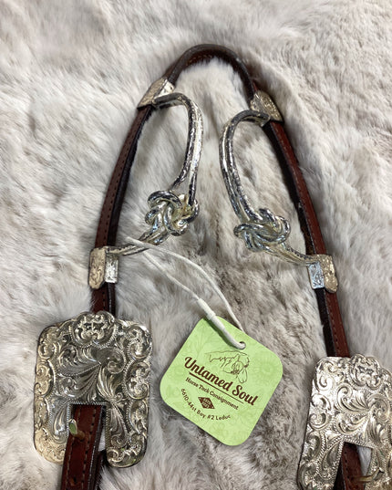 Western 2 ear Headstalls Silver Plated