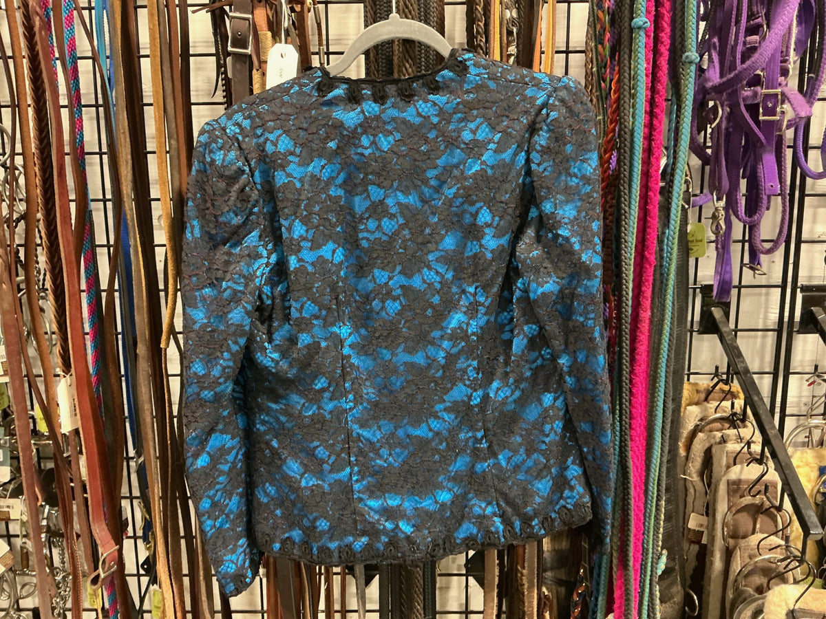 Western Shirt – C Randall Brooks, Blue/Black Fringe (No Size Tag) | Used
