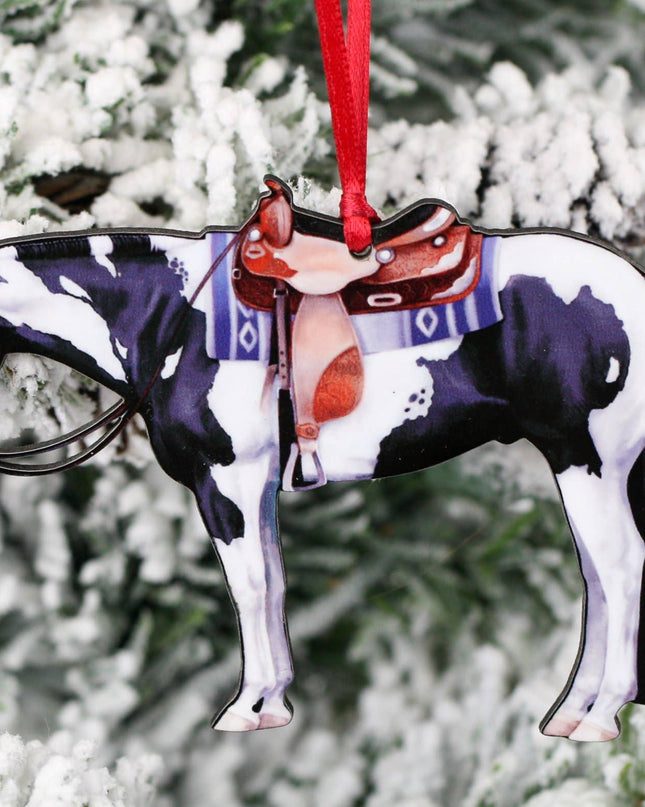 Ornament Black & White Tobiano Paint