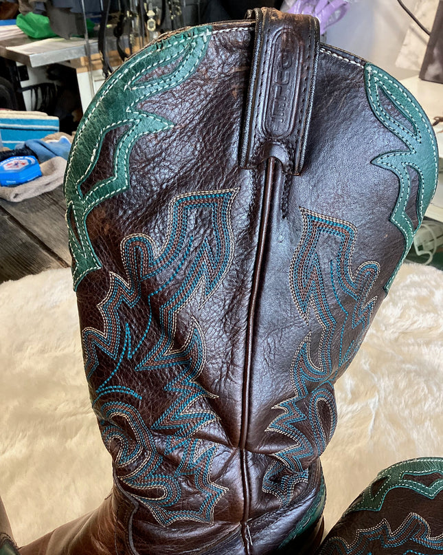 Cowboy Boots 8 Teal Boulet