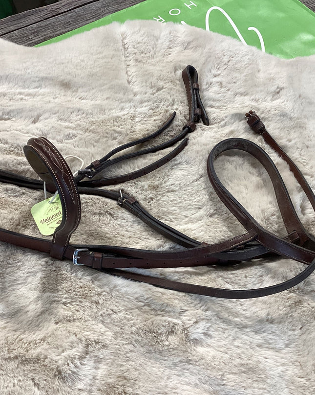 English headstall Fancy Stitch Brown