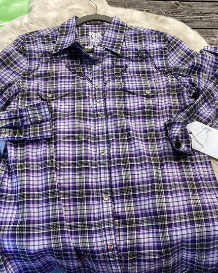 Western Shirt RockNRoll Large Black/Purple