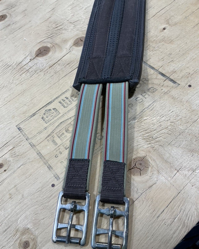 English Girth 56" Leather Elastic Ends