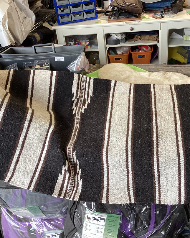 Western Saddle  Blanket Black Cream