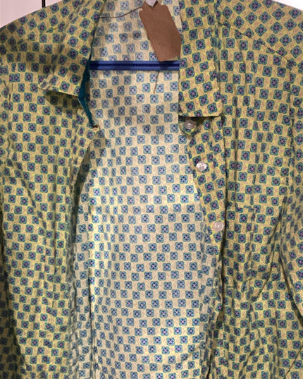 Western Shirt Cinche Yellow/green/pink XL