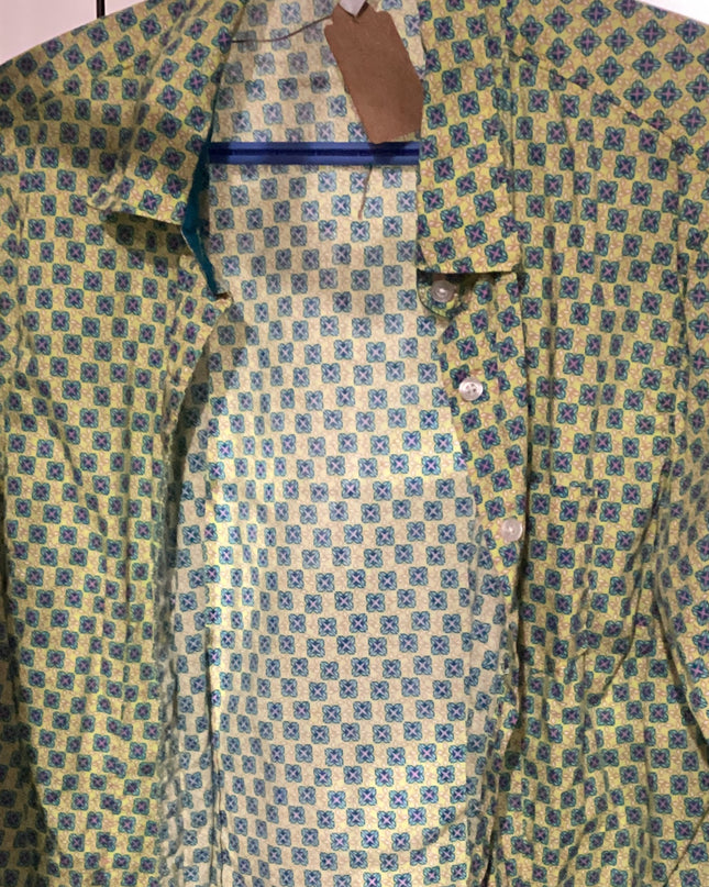 Western Shirt Cinche Yellow/green/pink XL