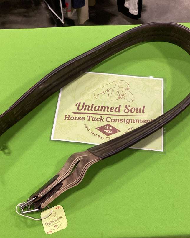 English Girth Brown Elastic one end 53"