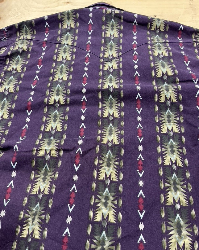 Ladies Top Western Panhandle Slim Size LT Plum/white/brown