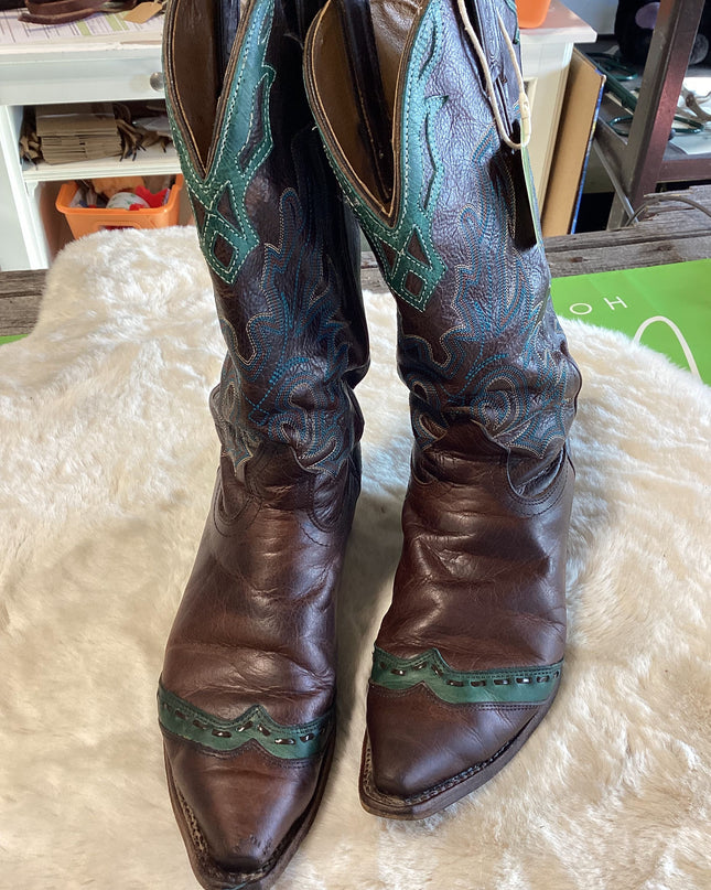 Cowboy Boots 8 Teal Boulet