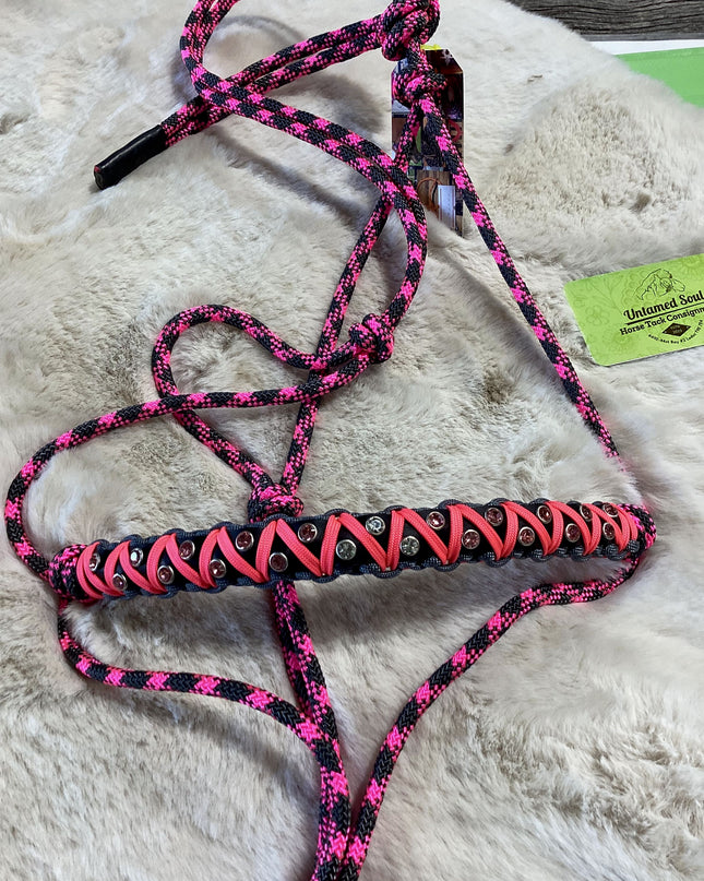 Halter Rope  Bling Pink/Grey