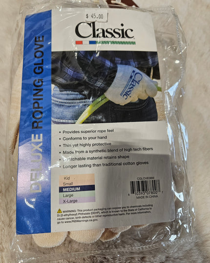 Gloves Roping New 9in Package  Medium