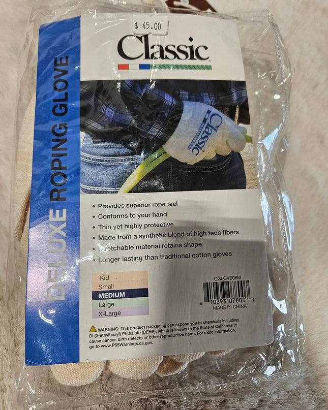 Gloves Roping New 9in Package  Medium